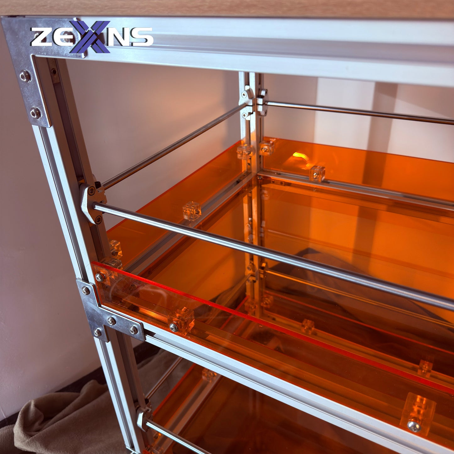 ZEXNS Aluminum profile movable storage table